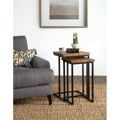 Strine Living Lounge Sofa Side Nesting Tables Set (2 Piece) - Special